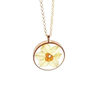 گردنبند زنانه طرح گل نرگس کد 3339