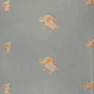 پارچه لباس مدل لینن خامه دوزی طرح فیل کدm308