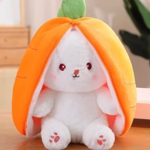 عروسک مدل خرگوش زیپدار هویجی ارتفاع 50 سانتی متر کدm253