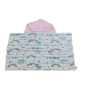 تن پوش حوله كودک طرح اسب تك شاخ سایز 60x60 سانتی متر کد3450