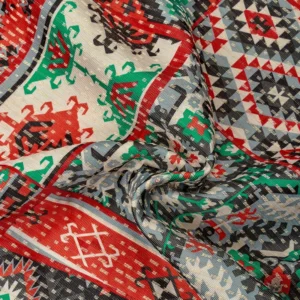 پارچه مانتو مدل ژاکارد طرح کوکدوزی چاپی کد 0206015 کدm426