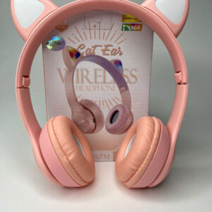 هدفون بی سیم صورتی گربه ای p47-m کد3508