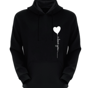 هودی زنانه طرح قلب کد F59 رنگ مشکی کد P8264