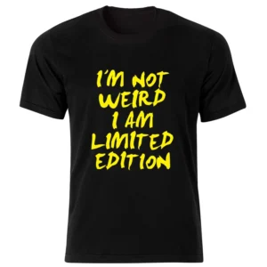 تیشرت مردانه طرح من عجیب نیستم سایز L کد p8178