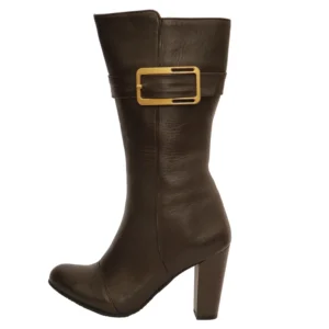 بوت زنانه مدل پاشنه دار چرمی کد p8179