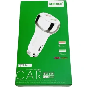 شارژر فندکی دو پورت فست شارژ QC 3.0 مودم کت مدل MODEMCAT MCC-004 کدP13967