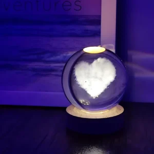 چراغ خواب مدل گوی کریستالی طرح قلب کدP14727