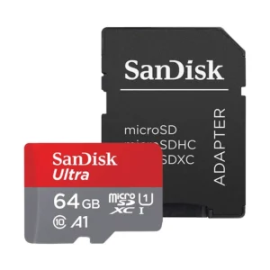 کارت حافظه microSDXC سن دیسک مدل Ultra A1 کلاس 10 استاندارد UHS-I سرعت 100MBps ظرفیت 64 گیگابایت به همراه آداپتور SDکدP14934