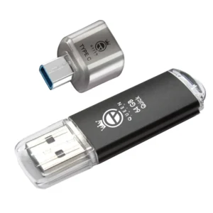 فلش مموری کوئین تک مدل QUICK C-PLUS ظرفیت 64 گیگابایت با رابط USB به همراه مبدل USB-C کدP16702