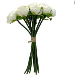 گل مصنوعی مدل دسته گل پیونی 10 شاخه رنگ سفید کد p18791