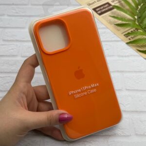 قاب گوشی iPhone 13 Pro Max آیفون سیلیکونی اورجینال پاک کنی درجه یک زیربسته نارنجی کد p18898