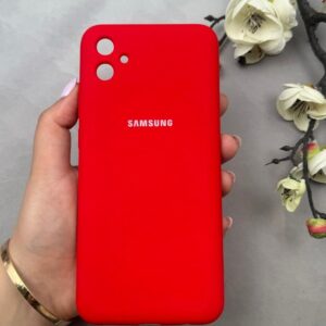 قاب گوشی Galaxy A04E سامسونگ سیلیکونی اورجینال پاک کنی درجه یک زیربسته قرمز کد p18901