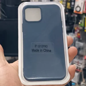 قاب کاور گارد گوشی iphone12/12pro سیلیکونی سرمه ای پشت مخمل آیفون دوازده پرو /دوازده کد p19056