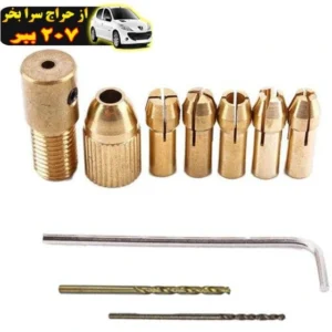 مجموعه 10 عددی سه نظام و مته شفت 2.35 مدل M8082 به همراه کولت مینیاتوری کد p19647