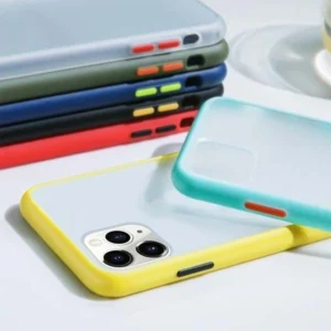 قاب گوشیiPhone 11 Pro  آیفون متال کیس پیکسل Pixel شفاف دور سیلیکونی رنگ آبی روشن کدp20500