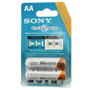 باتری قلمی قابل شارژ سونی مدل NH-AA HR15/51 ظرفیت 4600 میلی آمپر ساعت بسته 2 عددی کد p19652