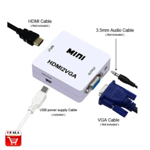 مبدل (تبدیل) HDMI به VGA برند MINI ROYAL کد p19387