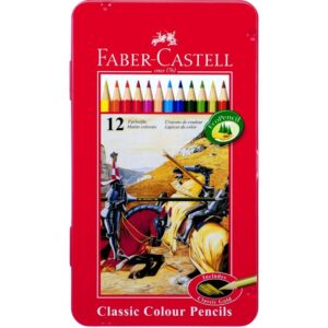 مداد رنگی فابر کاستل مدل Classic ۱۲ رنگ بسته فلزی کد p19401
