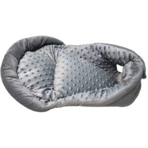 قنداق سوئیسی یا آغوشی نوزاد مخمل حباب دار طوسی دو رو کد P21182