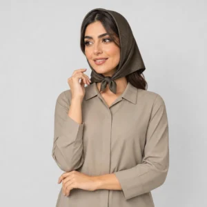 روسری زنانه مدل مینی اسکارف نخی ساده تار برجسته کد P22299