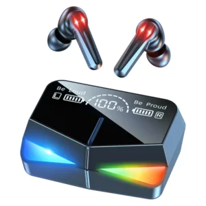 هدفون بلوتوثی مدل M28 بدون قابلیت نویز کنسلینگ، درگاه شارژ USB Type-C، دارای پشتیبانی از فرمان لمسی، دارای نمایشگر میزان شارژ روی محفظه کد P23007